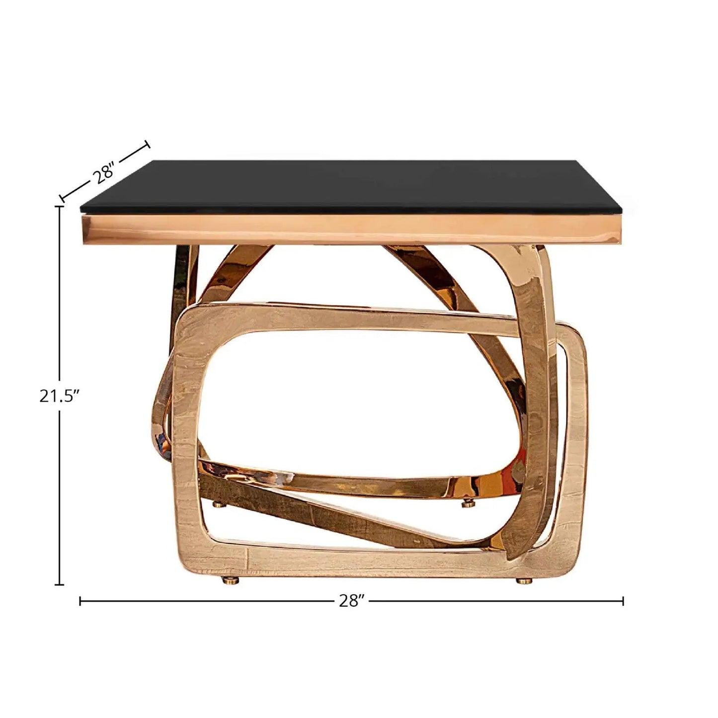 Flow Rose Gold End Tables | Set of Two Elegant Pieces