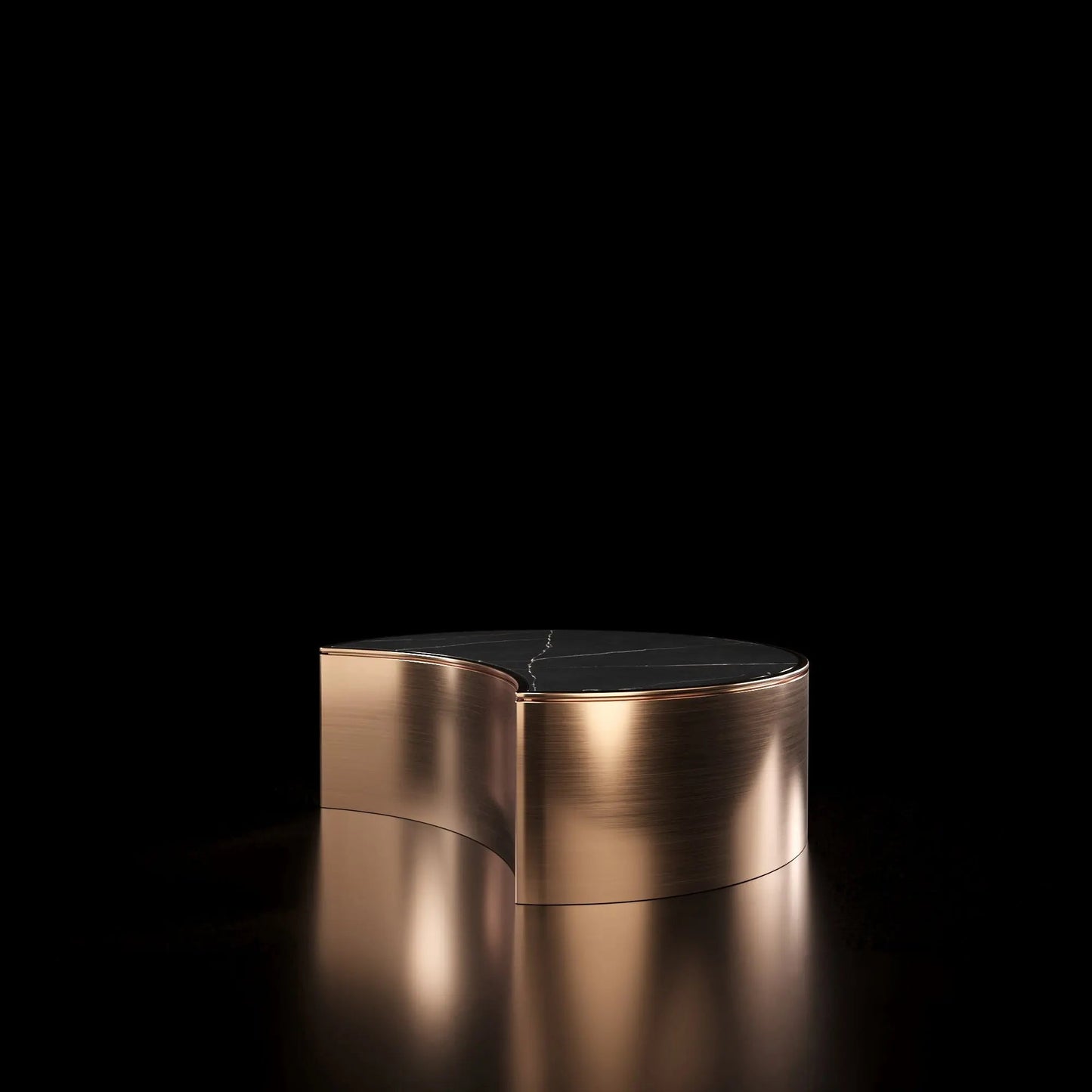 Brushed Rose Gold Bottini Round Coffee Table