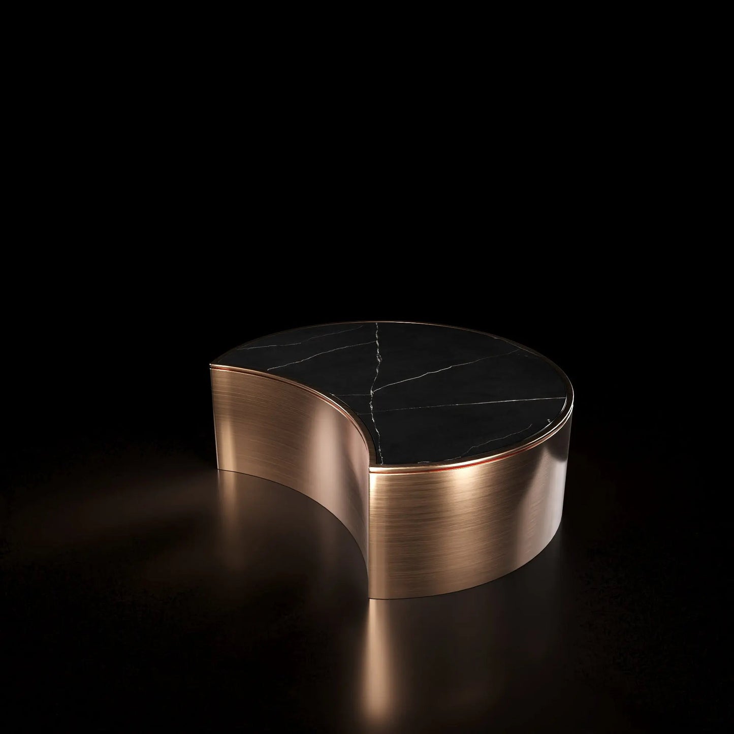 Brushed Rose Gold Bottini Round Coffee Table