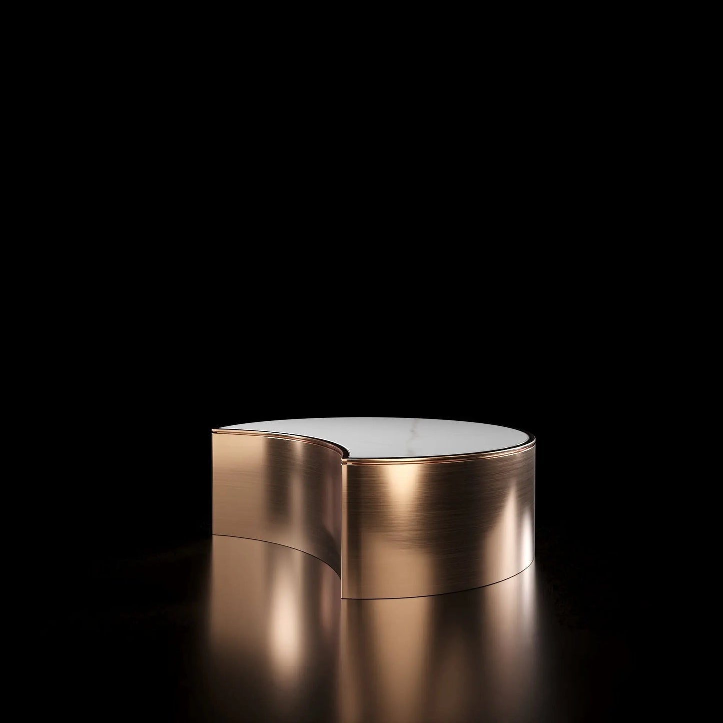 Brushed Rose Gold Bottini Round Coffee Table
