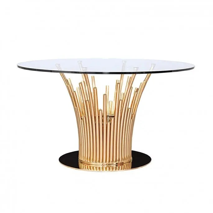 Mauris Luxury Round Glass Dining Table RG