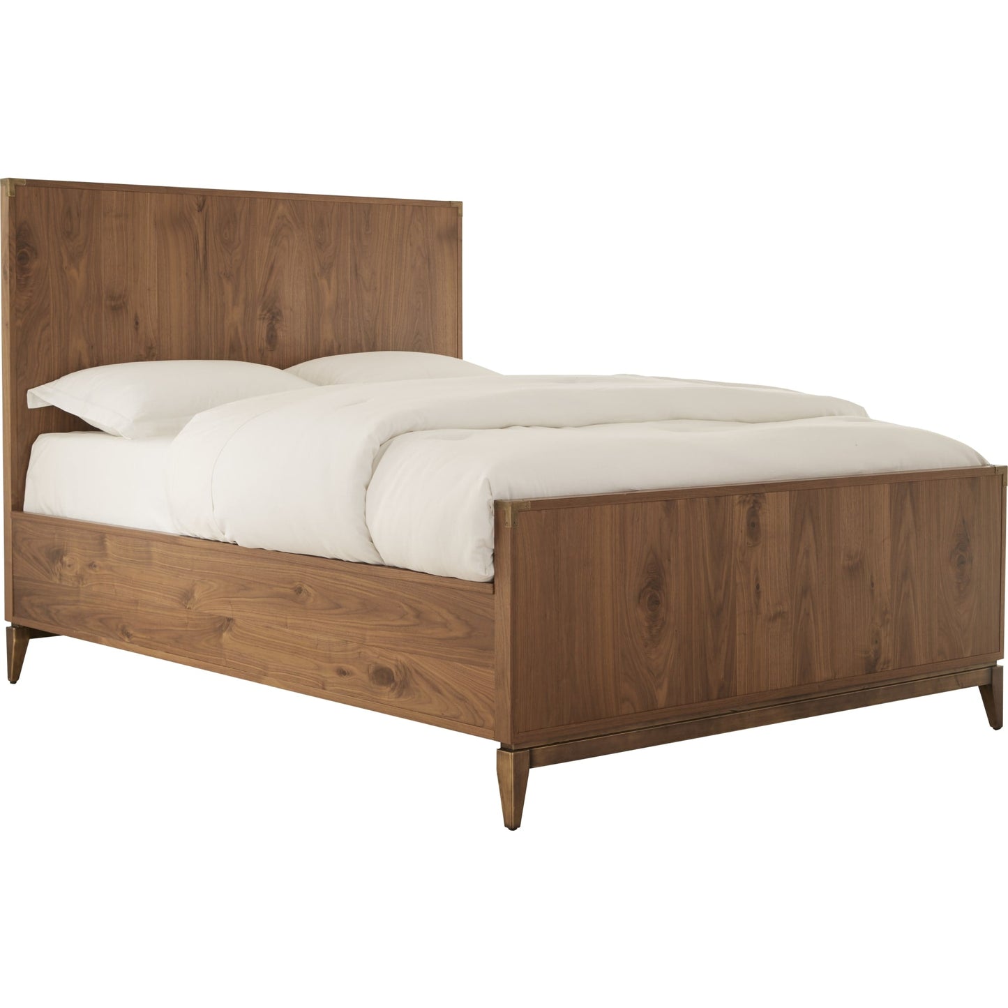 Adler Wood Panel Bed in Natural Walnut