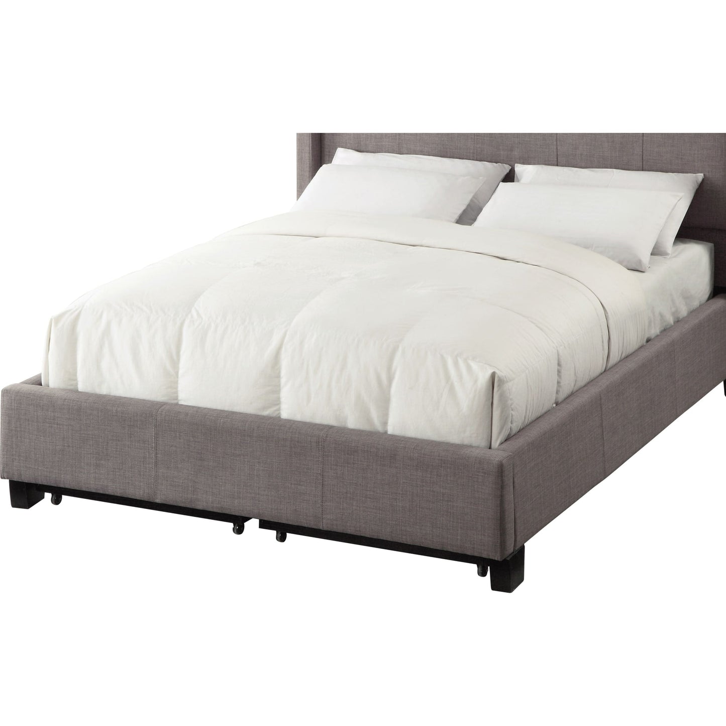 Adona Upholstered Footboard Storage Bed in Dolphin Linen