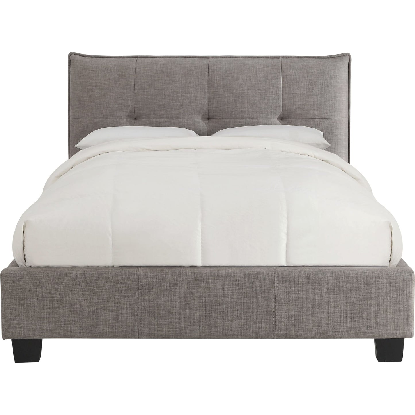 Adona Upholstered Platform Bed in Dolphin Linen