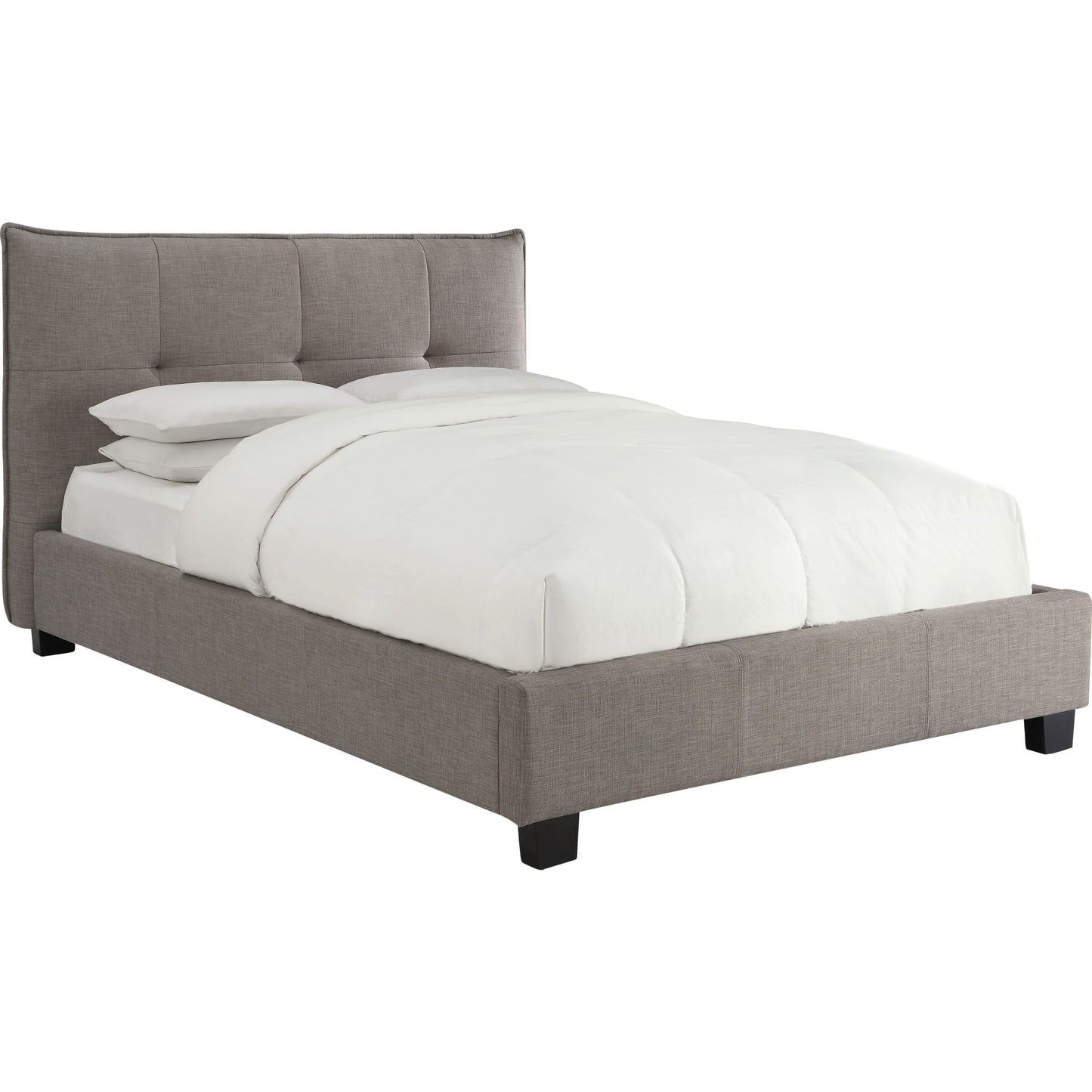 Adona Upholstered Platform Bed in Dolphin Linen