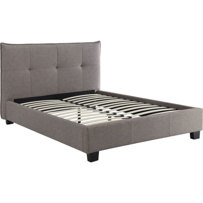 Adona Upholstered Platform Bed in Dolphin Linen