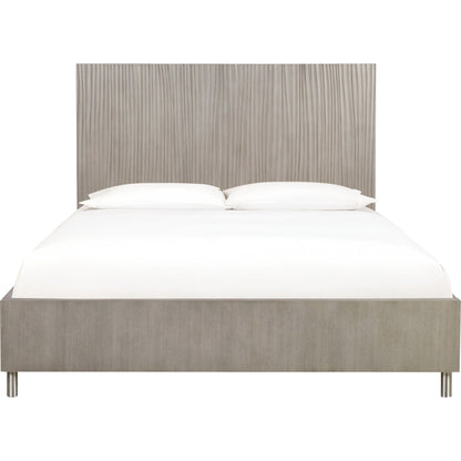 Argento Wave-Patterned Bed in Misty Grey