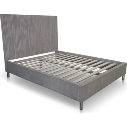 Argento Wave-Patterned Bed in Misty Grey