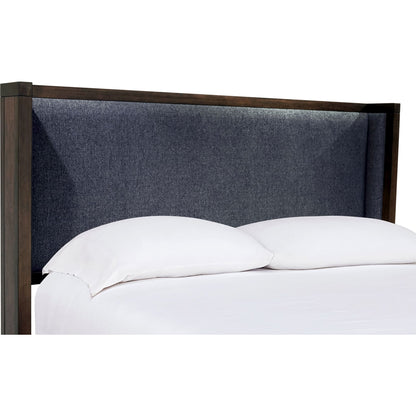 Boracay Upholstered Wingback Storage Bed in Wild Oats Brown