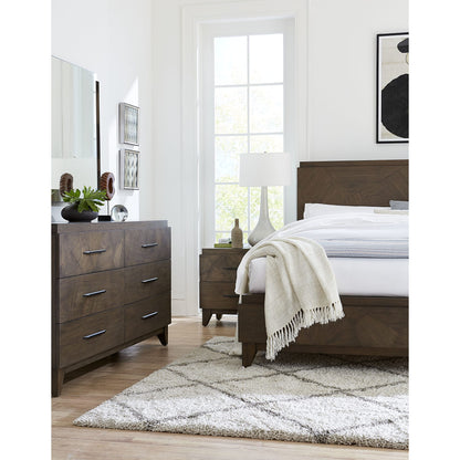 Broderick Wood Panel Bed in Wild Oats Brown