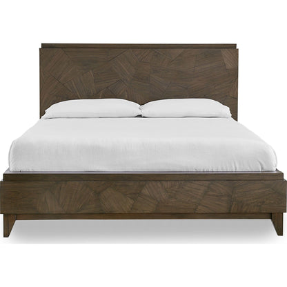 Broderick Wood Panel Bed in Wild Oats Brown