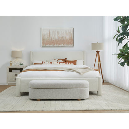 Burke Upholstered Platform Bed in Cottage Cheese Boucle