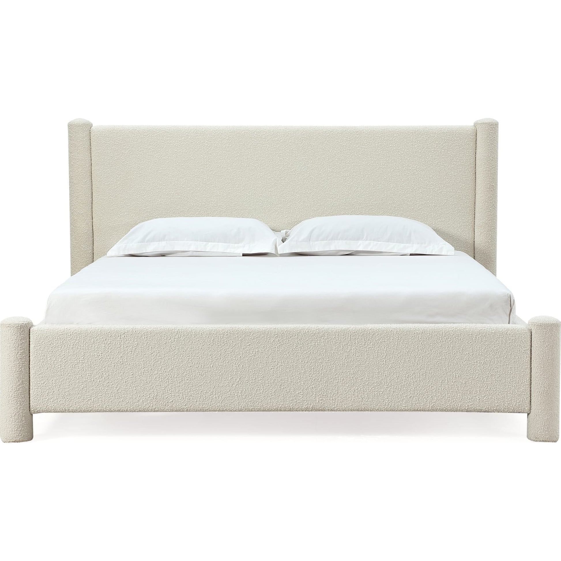 Modus Furniture Burke Upholstered Platform Bed in Cottage Cheese Boucle  MQMZH  Image 4