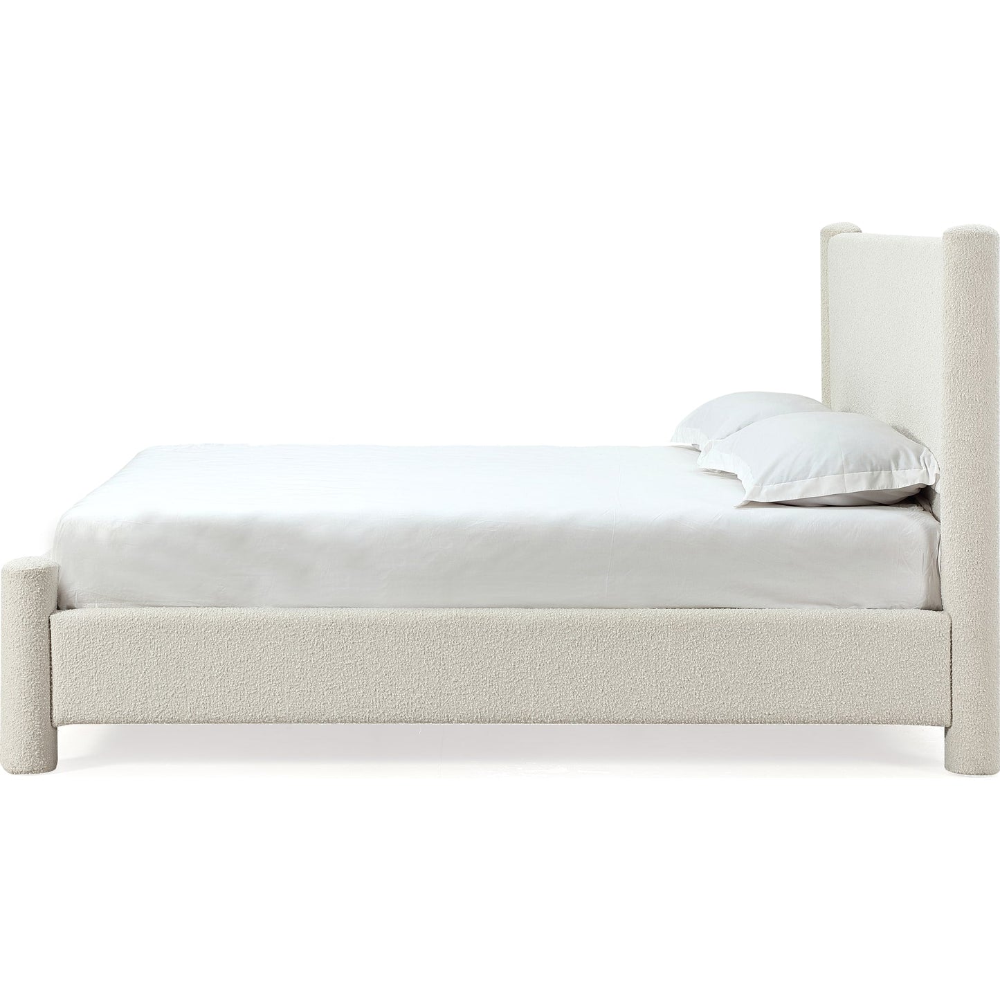 Burke Upholstered Platform Bed in Cottage Cheese Boucle