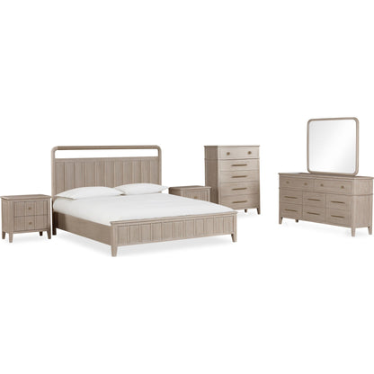 Camden Shiplap Oak Wood Platform Bed in Chai