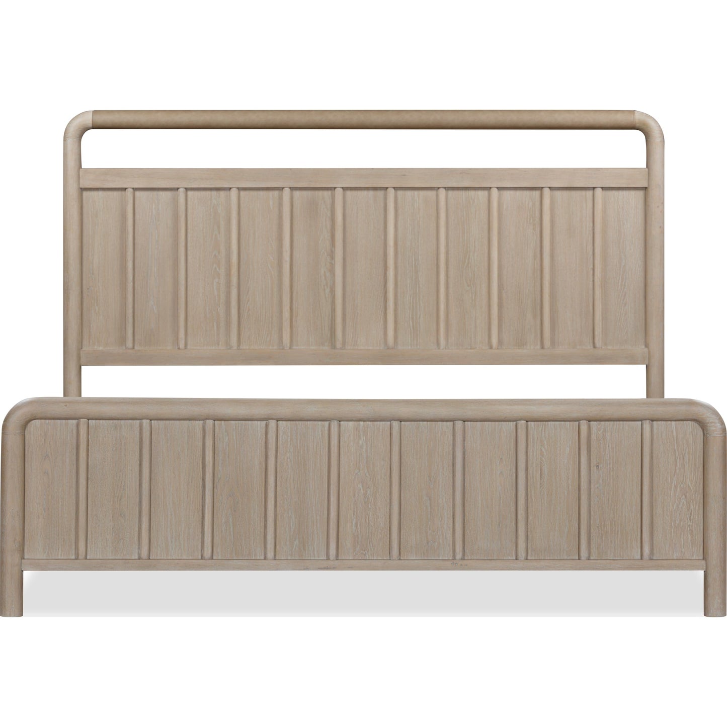 Camden Shiplap Oak Wood Platform Bed in Chai