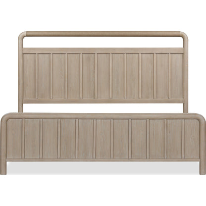 Camden Shiplap Oak Wood Platform Bed in Chai