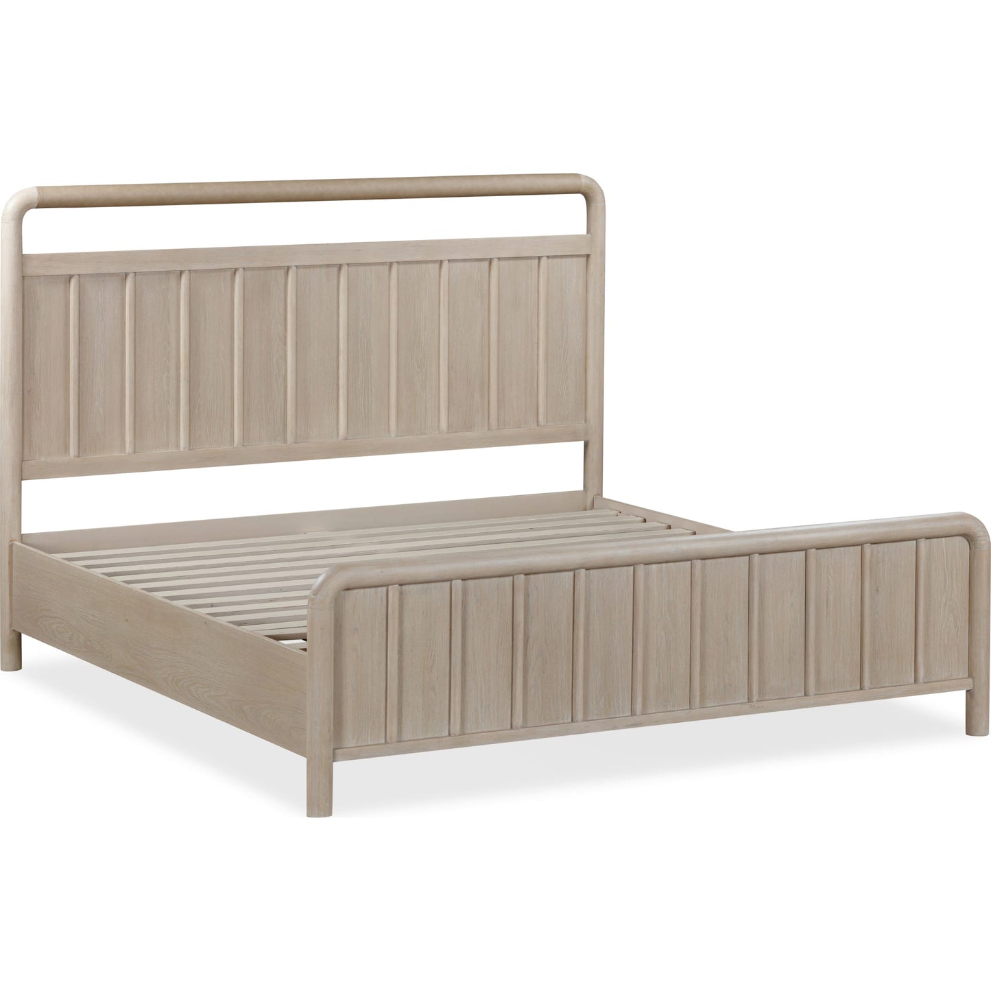 Camden Shiplap Oak Wood Platform Bed in Chai