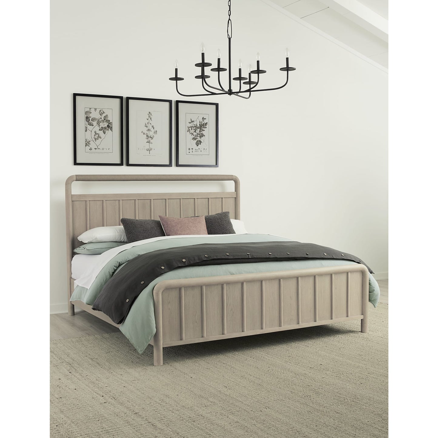 Camden Shiplap Oak Wood Platform Bed in Chai