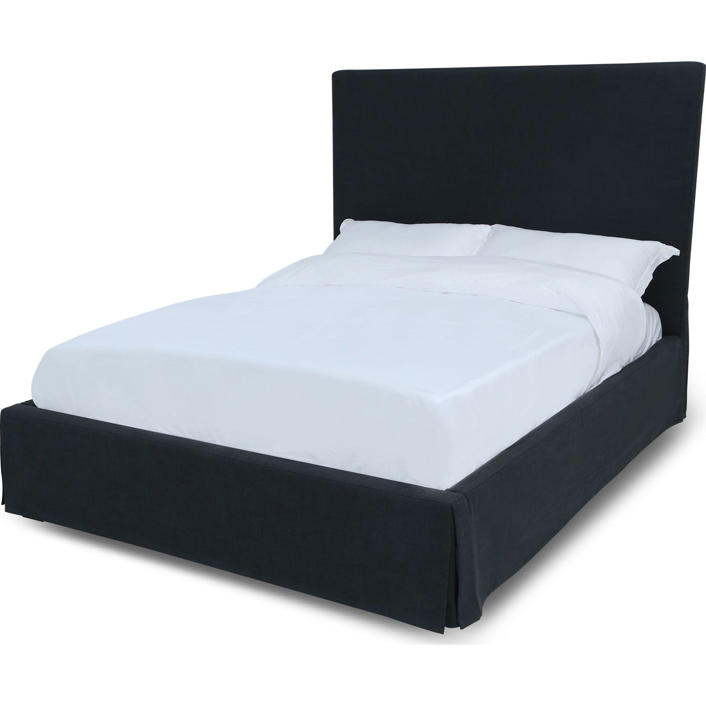 Cheviot UpholsteredSkirted Storage Panel Bed in Iron