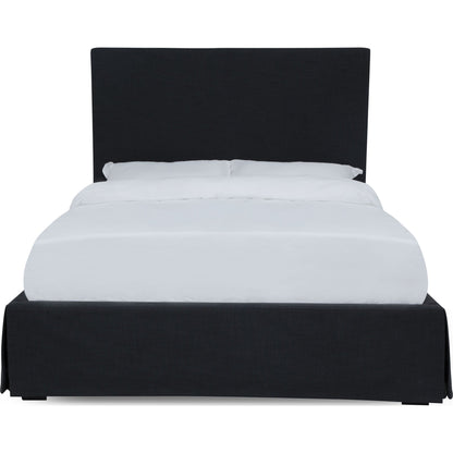 Cheviot UpholsteredSkirted Storage Panel Bed in Iron