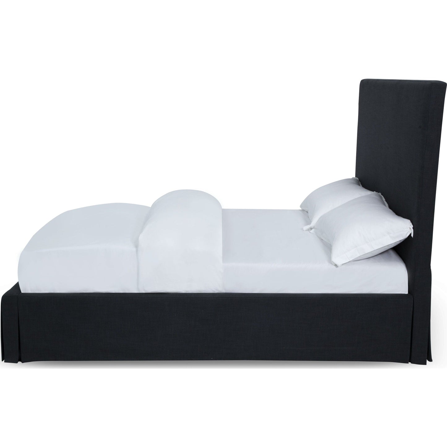 Cheviot UpholsteredSkirted Storage Panel Bed in Iron