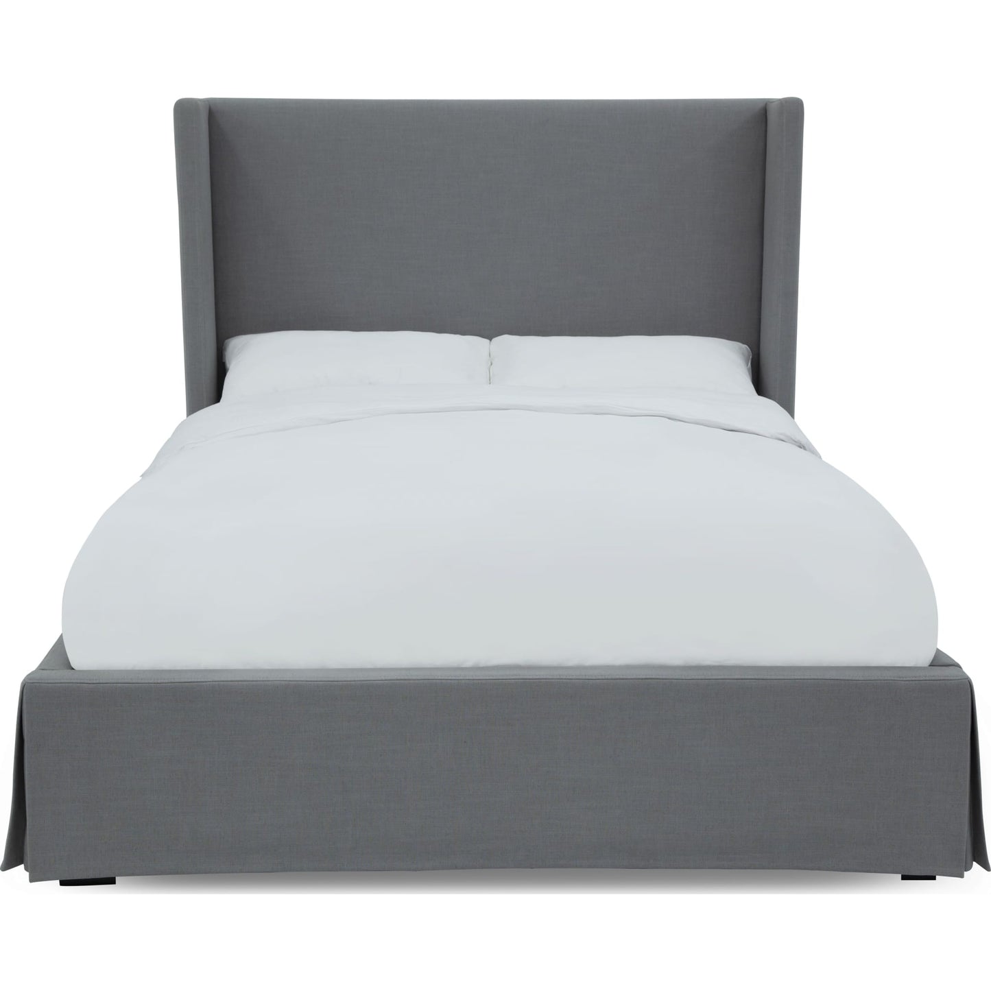 Cresta Skirted Footboard Storage Panel Bed in Fog