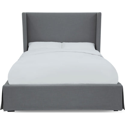 Cresta Skirted Footboard Storage Panel Bed in Fog