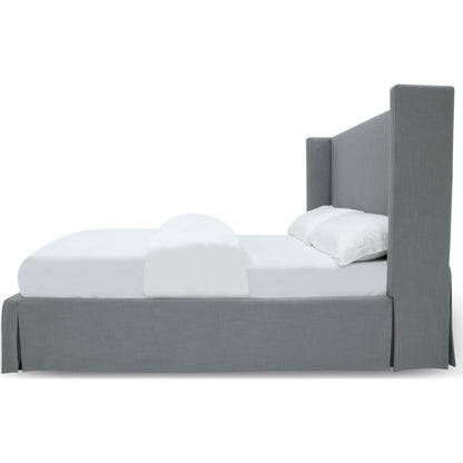 Cresta Skirted Footboard Storage Panel Bed in Fog