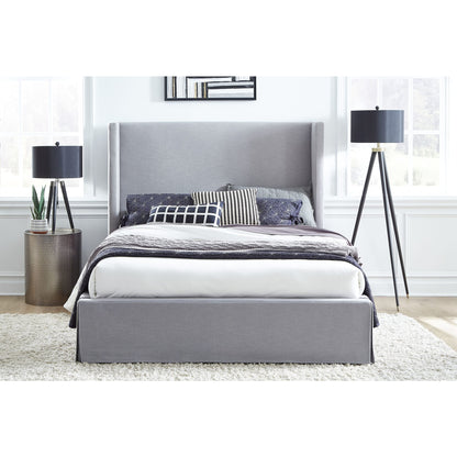 Cresta Skirted Footboard Storage Panel Bed in Fog