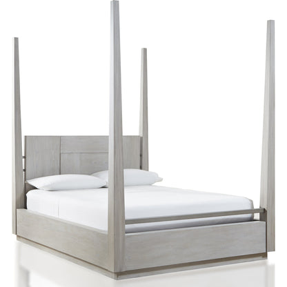 Destination Wood Poster Bed in Cotton Grey