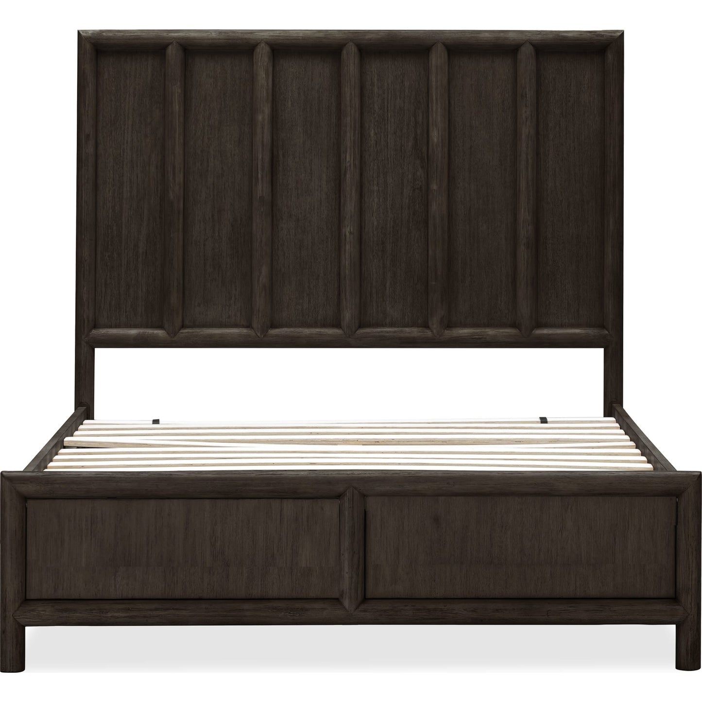 Dorsey Wooden Panel Bed in Basalt Grey