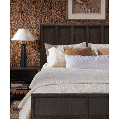 Dorsey Wooden Panel Bed in Basalt Grey