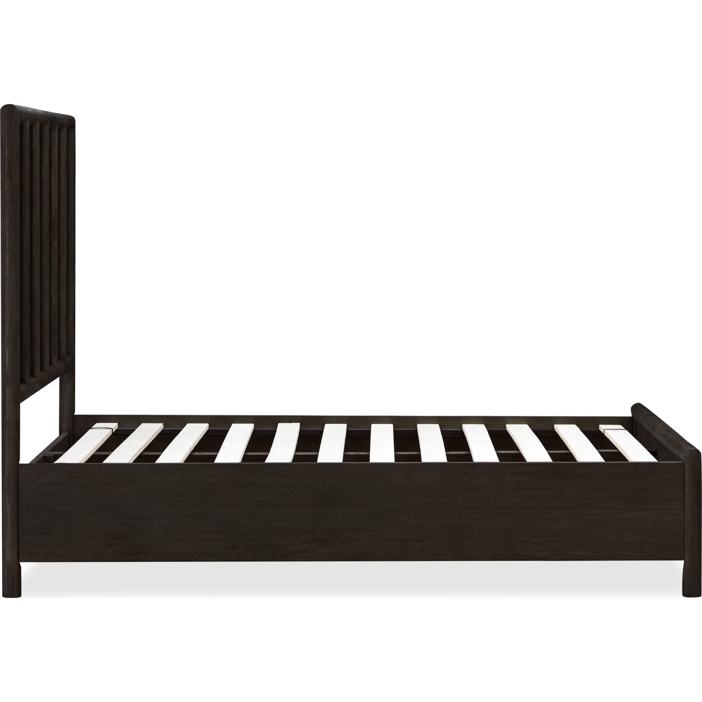 Dorsey Wooden Panel Bed in Basalt Grey