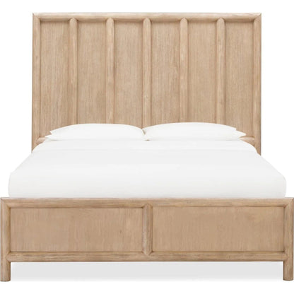 Dorsey Wooden Panel Bed in Granola