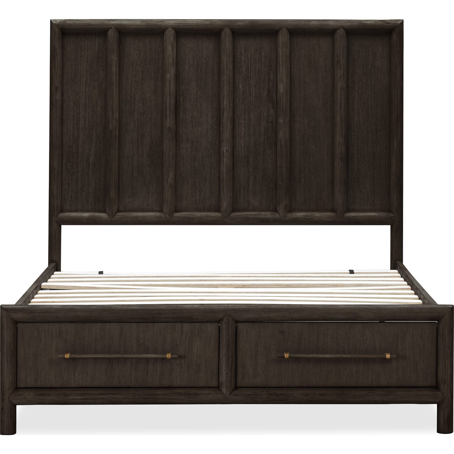 Dorsey Wooden Two Drawer Storage Bed in Basalt Grey
