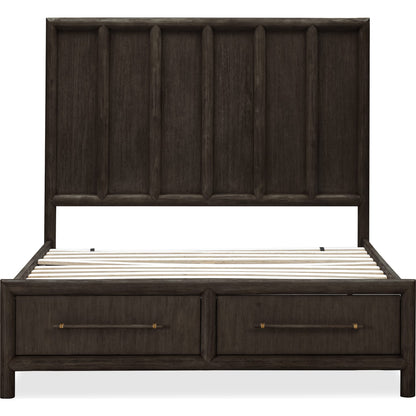 Dorsey Wooden Two Drawer Storage Bed in Basalt Grey