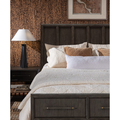 Dorsey Wooden Two Drawer Storage Bed in Basalt Grey