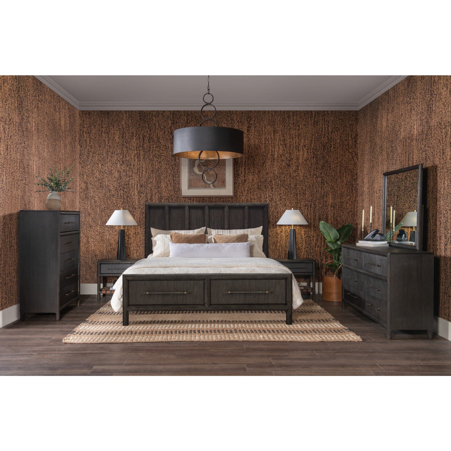 Dorsey Wooden Two Drawer Storage Bed in Basalt Grey