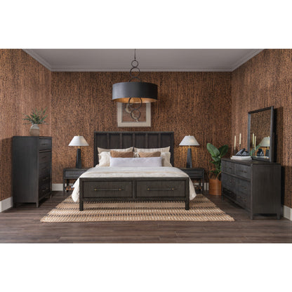 Dorsey Wooden Two Drawer Storage Bed in Basalt Grey