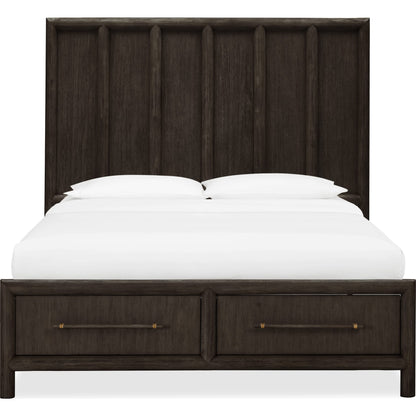 Dorsey Wooden Two Drawer Storage Bed in Basalt Grey