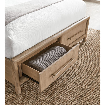 Dorsey Wooden Two Drawer Storage Bed in Granola