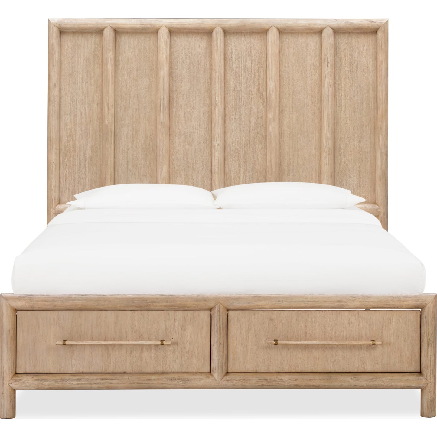 Dorsey Wooden Two Drawer Storage Bed in Granola