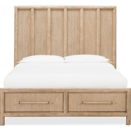 Dorsey Wooden Two Drawer Storage Bed in Granola
