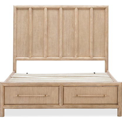 Dorsey Wooden Two Drawer Storage Bed in Granola