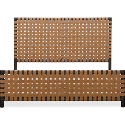 Dorsey Woven Panel Bed in Basalt Grey and Ginger