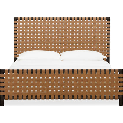 Dorsey Woven Panel Bed in Basalt Grey and Ginger