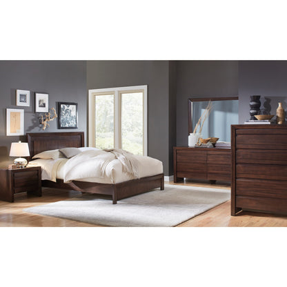 Element Wood Platform Bed in Chocolate Brown