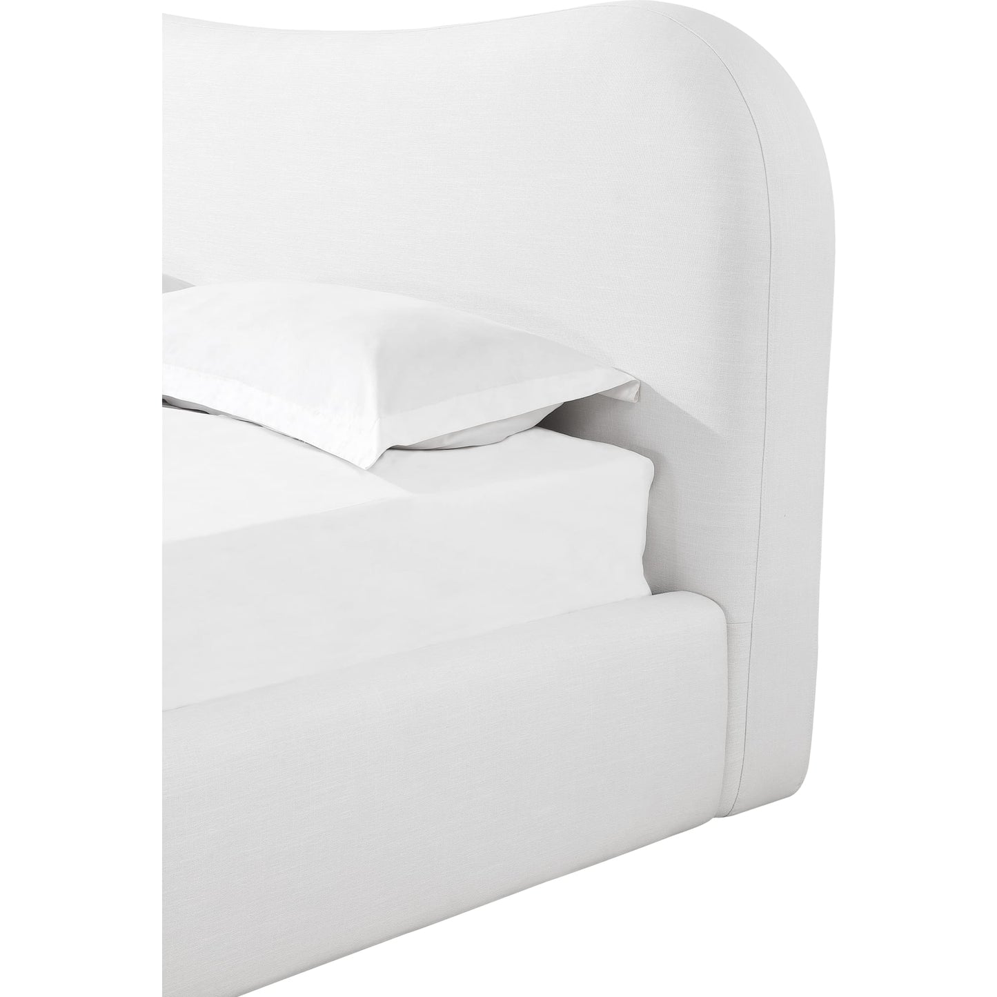 Elena Upholstered Bed in Vanilla Linen