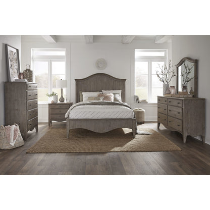 Ella Solid Wood Crown Bed in Camel